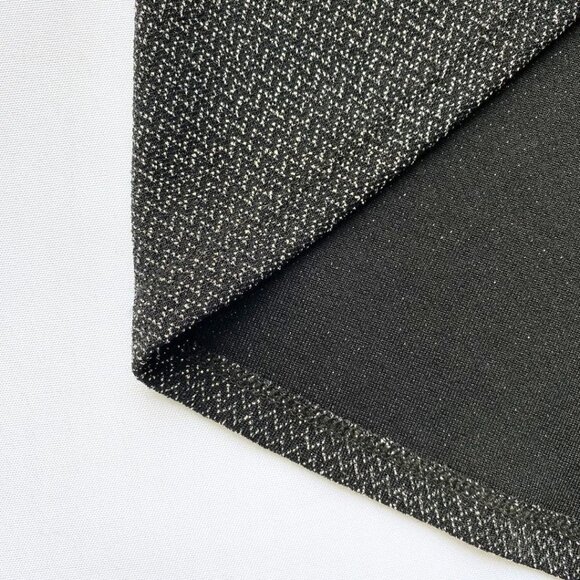 NWOT FRANK LYMAN COLLECTION BLACK SILVER METALLIC RUCHED HIGH LOW EVENING DRESS - Picture 6 of 7